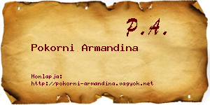 Pokorni Armandina névjegykártya